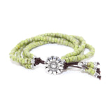 Boho Beaded Leather Wrap Bracelet Seed Bead Bohemian Wrap Bracelet