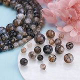 Natural Dragon Veins Agate Bead Strands Round Faceted Dyed & Heated