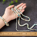 4 Strands Natural Frosted Flower Amazonite Beads