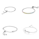 Adjustable 925 Sterling Silver Crystal Bracelets for Women