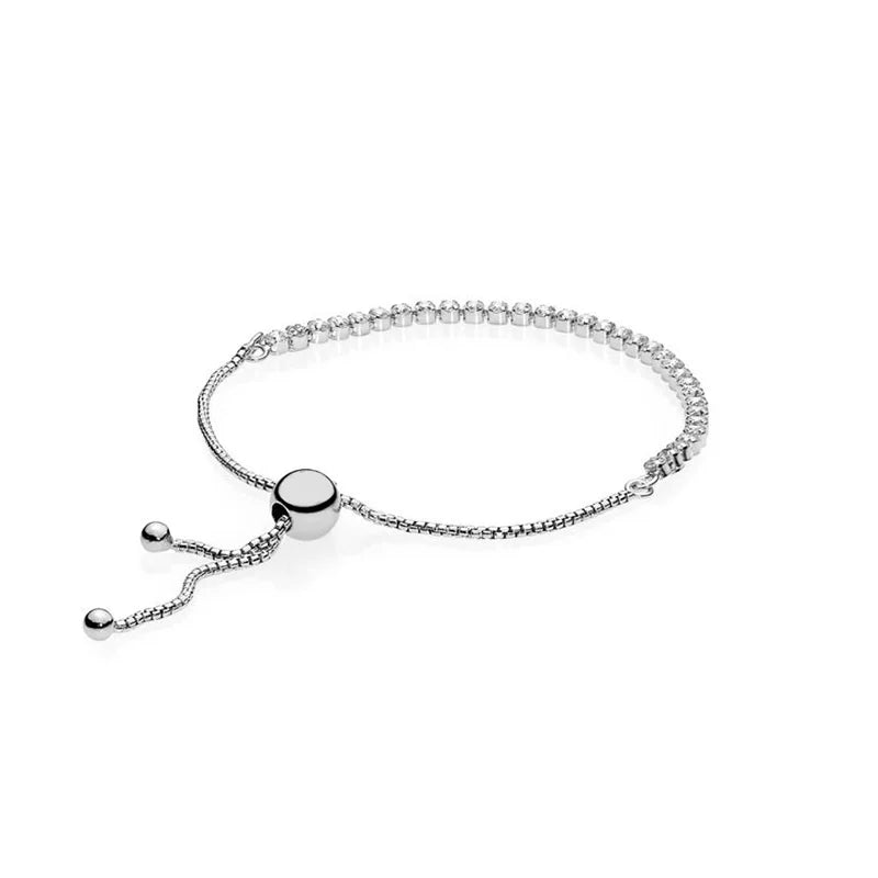 Adjustable 925 Sterling Silver Crystal Bracelets for Women