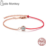 Rose & Silver Red Bracelet For Women Making Lucky Jewelry Gift CMB115