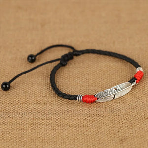 Adjustable Woven Leaf Anklets Lucky Foot Bracelet Women Men Jewelry