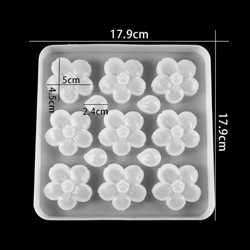 Flowers Shape Silicone Soap Molds for DIY Crafts Jewelry Making