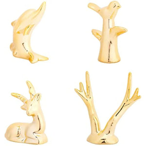 Porcelain Bird Antlers Reindeer Dolphin Ring Holder Decor