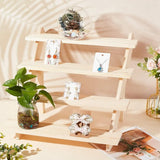 4-Tier Wooden Display Stand Riser Earring Ring Holder Unfinished Wood