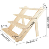 4-Tier Wooden Display Stand Riser Earring Ring Holder Unfinished Wood