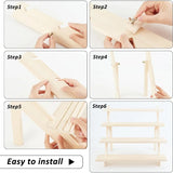 4-Tier Wooden Display Stand Riser Earring Ring Holder Unfinished Wood