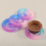 Classical Round Coaster Kits Crystal Epoxy Resin Mold With Storage Tray DIY Gift
