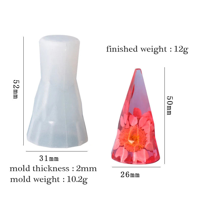 Crystal Epoxy Resin Pyramid Style Jewelry Holder Silicone Mold