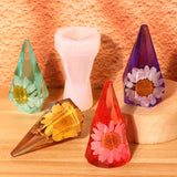 Crystal Epoxy Resin Pyramid Style Jewelry Holder Silicone Mold