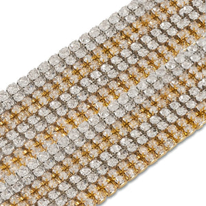 4 Yards Silver Rhinestone Cup Chains - DIY Crafts Jewelry Making