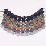 Raw Titanium Druzy Geode Oval Loose Beads 11pcs Strand