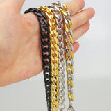 Stainless Steel Punk Rock Bracelet Cuban Chain Rubber HF029
