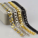 Stainless Steel Punk Rock Bracelet Cuban Chain Rubber HF029