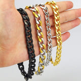 Stainless Steel Punk Rock Bracelet Cuban Chain Rubber HF029