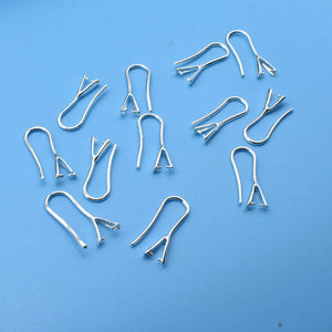 10PCS Lot 925 Silver/Rose Gold/18K Pinch Bail Hook Earwires For Beads