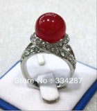 12mm Green/Red/Purple/Black Stone Ring US #6,7,8,9