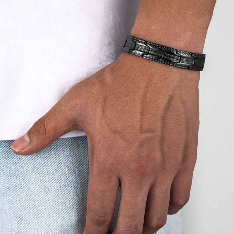 Men's Stainless Steel Magnetic Therapy Bracelet Bio Magnet Health Care Bangle