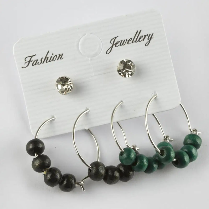 Gemstone Beads Ring Earrings