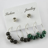 Gemstone Beads Ring Earrings