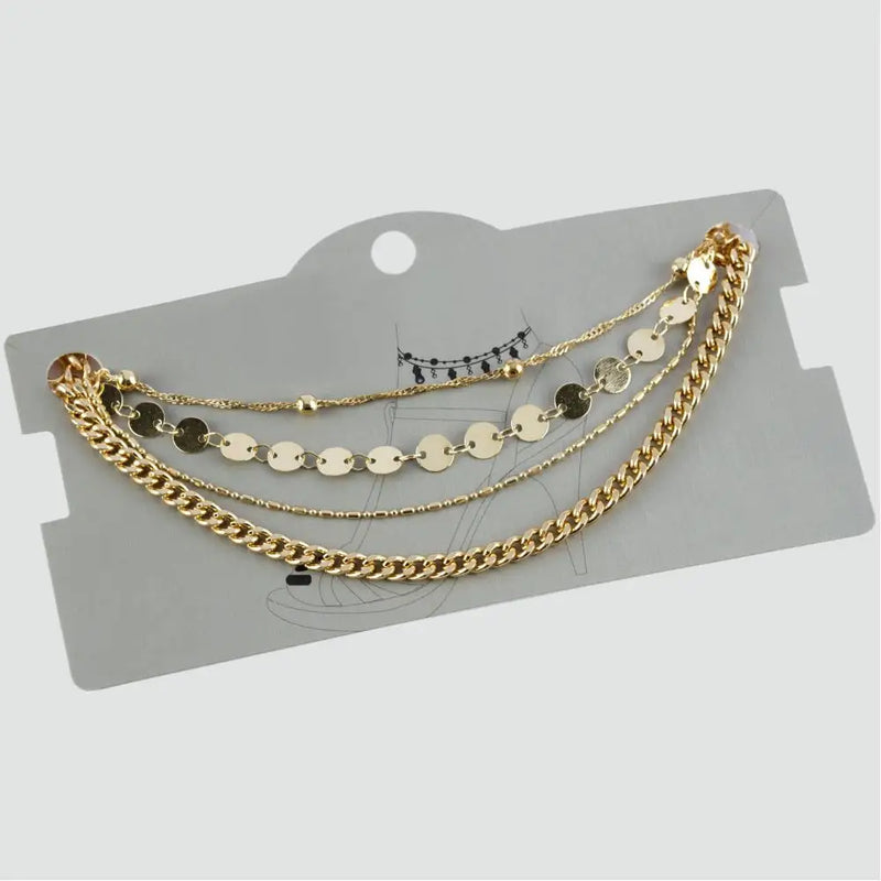 Sequin Anklet for Women, Adjustable Beach Foot Jewelry