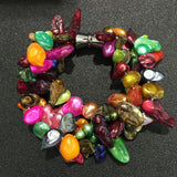 4-Layer Natural Fresh Water Pearl Bracelet Women Jewelry Bohemia Beach