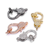 4pcs CZ Micro Pave Oval Hook Lobster Clasp 18x32mm