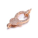 4pcs CZ Micro Pave Oval Hook Lobster Clasp 18x32mm