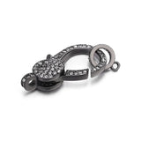 4pcs CZ Micro Pave Oval Hook Lobster Clasp 18x32mm