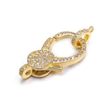4pcs CZ Micro Pave Oval Hook Lobster Clasp 18x32mm