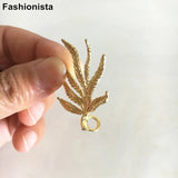 4 pcs Brass Leaf Charms, Thick Brass Pendant, Filigree Charms for DIY Jewelry