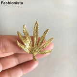 4 pcs Brass Leaf Charms, Thick Brass Pendant, Filigree Charms for DIY Jewelry