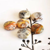 4 pcs Fluorite Pink Quartz Crazy Lace Stone 20mm Button Jewelry Making DIY