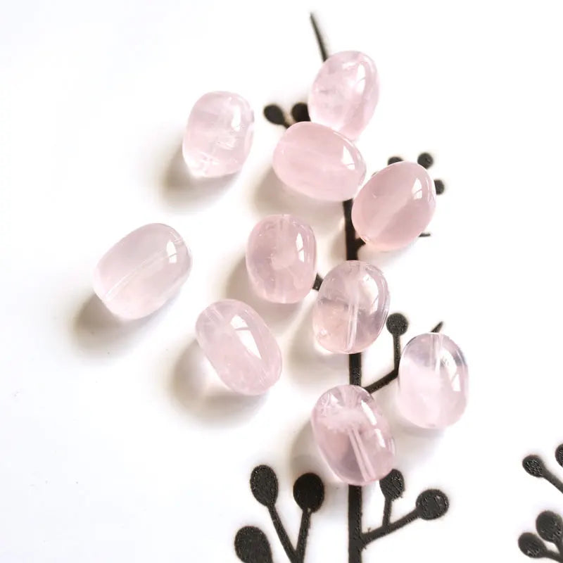 4 pcs/lot pink quartz amethyst citrine prasiolite oval nuggets loose beads