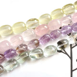 4 pcs/lot pink quartz amethyst citrine prasiolite oval nuggets loose beads