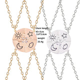 Friendship Necklace Set Sun Moon Cloud Star Rhinestone BFF Pendant