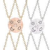 Friendship Necklace Set Sun Moon Cloud Star Rhinestone BFF Pendant