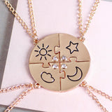 Friendship Necklace Set Sun Moon Cloud Star Rhinestone BFF Pendant