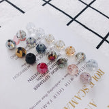 4 Pcs Glass Irregular Round Women's Earrings Jewelry Access.
