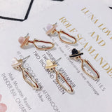 Oil Dripping Alloy Portrait Earrings - Set of 4