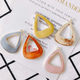 4pcs DIY Triangle Alloy Earrings Supplies Pendant Accessories