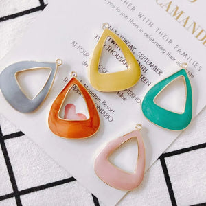 4pcs DIY Triangle Alloy Earrings Supplies Pendant Accessories