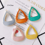 4pcs DIY Triangle Alloy Earrings Supplies Pendant Accessories