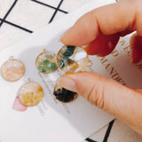 4-Piece Personality Alloy Gravel Pendant Earrings