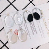 4 Oval Resin Transparent Shell Earring Pendant Accessories