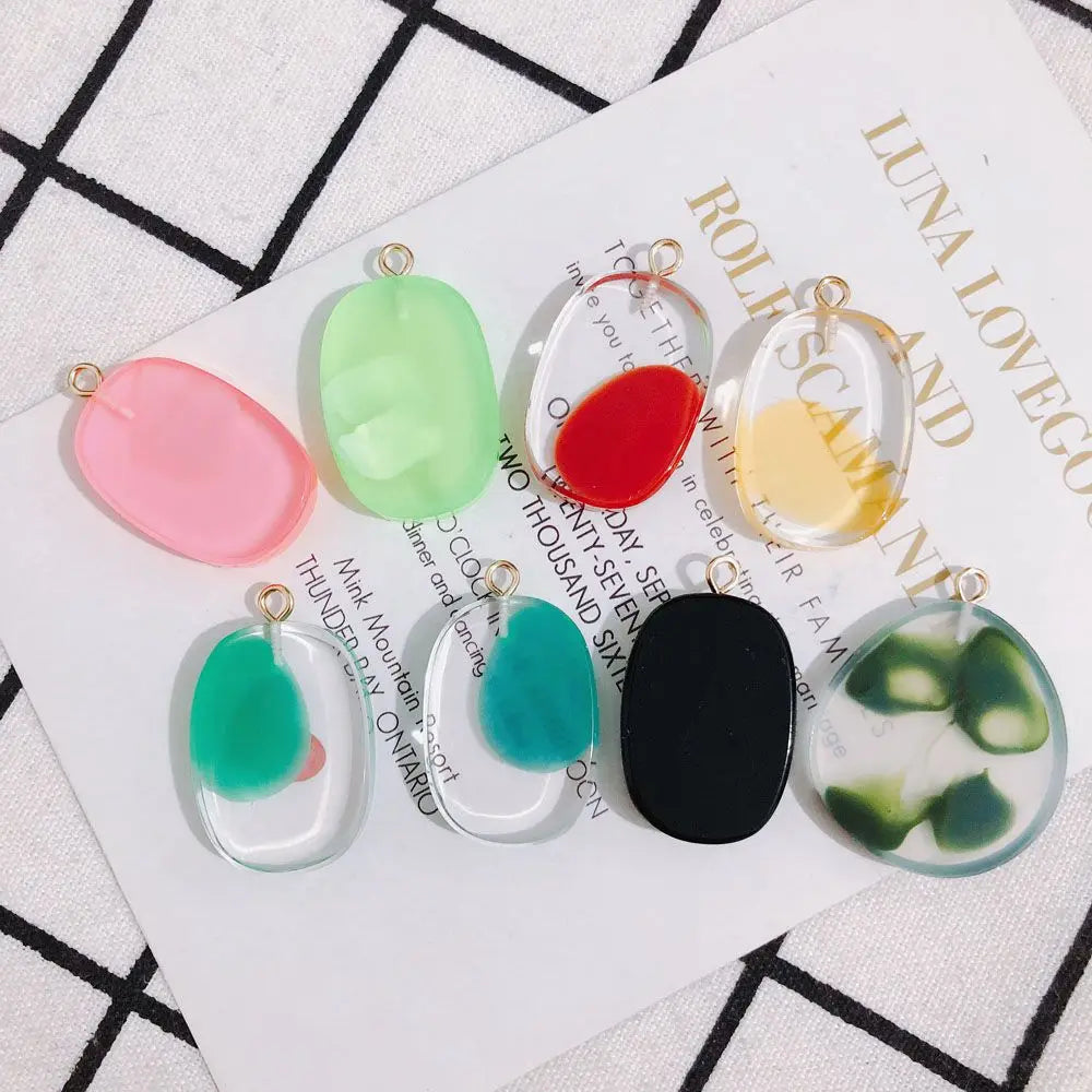 4 Oval Resin Transparent Shell Earring Pendant Accessories
