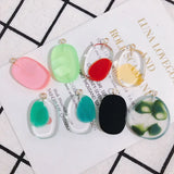 4 Oval Resin Transparent Shell Earring Pendant Accessories