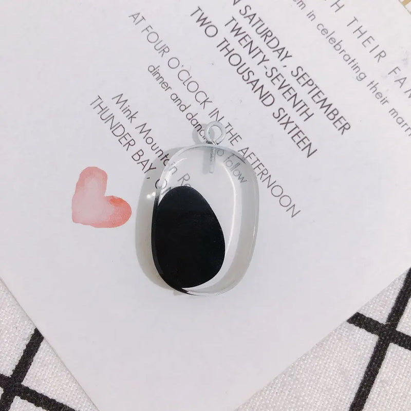 4 Oval Resin Transparent Shell Earring Pendant Accessories