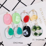 4 Oval Resin Transparent Shell Earring Pendant Accessories